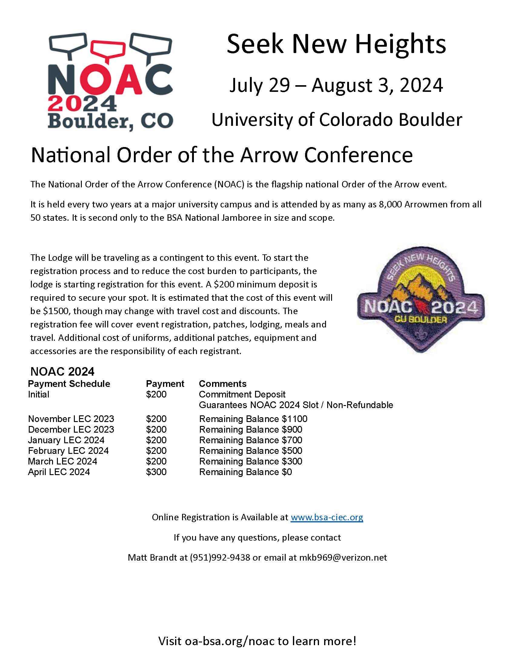 BSA California Inland Empire Council   Noac 2024 